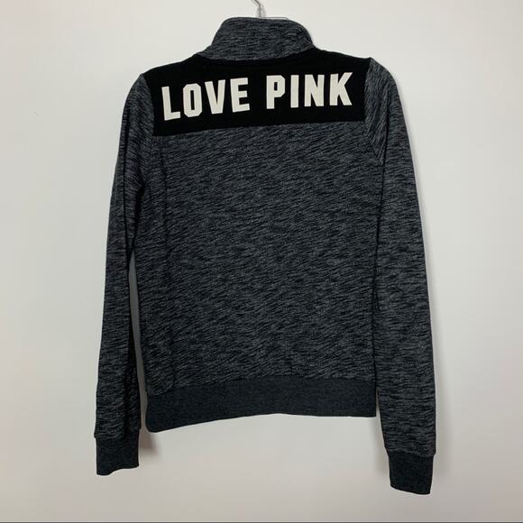VS Pink Grey Quarter Zip Pullover Sweatshirt XS - Picture 3 of 5